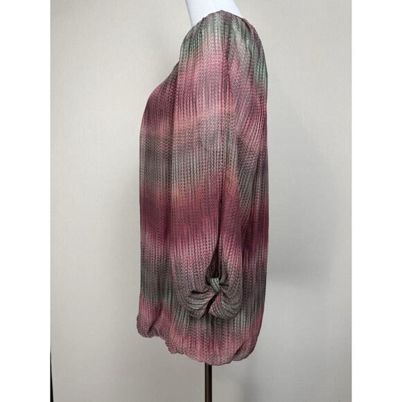 Rebecca Malone Women's Plus Sz 2X 3/4 Split Sleeves Multicolor Ombre' Stripes - Picture 9 of 16